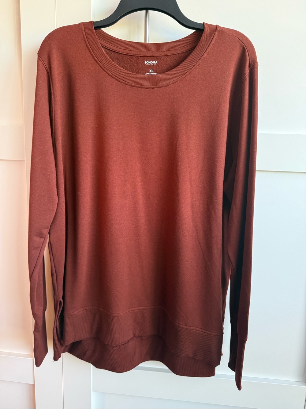 Sonoma Women's Crewneck Sweatshirt in Rust Brown - size XL